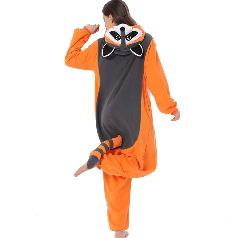 Raccoon Pyjamas Onesies For Adults One-Piece Bodysuit