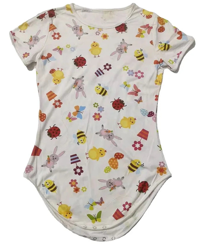 DDLG Adult Bodysuit Snap Crotch Printed Romper Onesie For Adult Baby