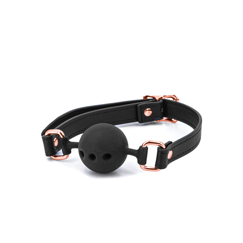 Bondage Couture Ball Gag  -  Black Mouth Restraint
