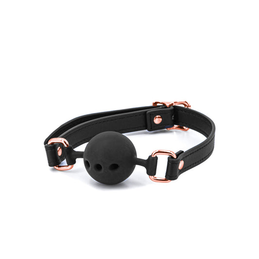 Bondage Couture Ball Gag  -  Black Mouth Restraint