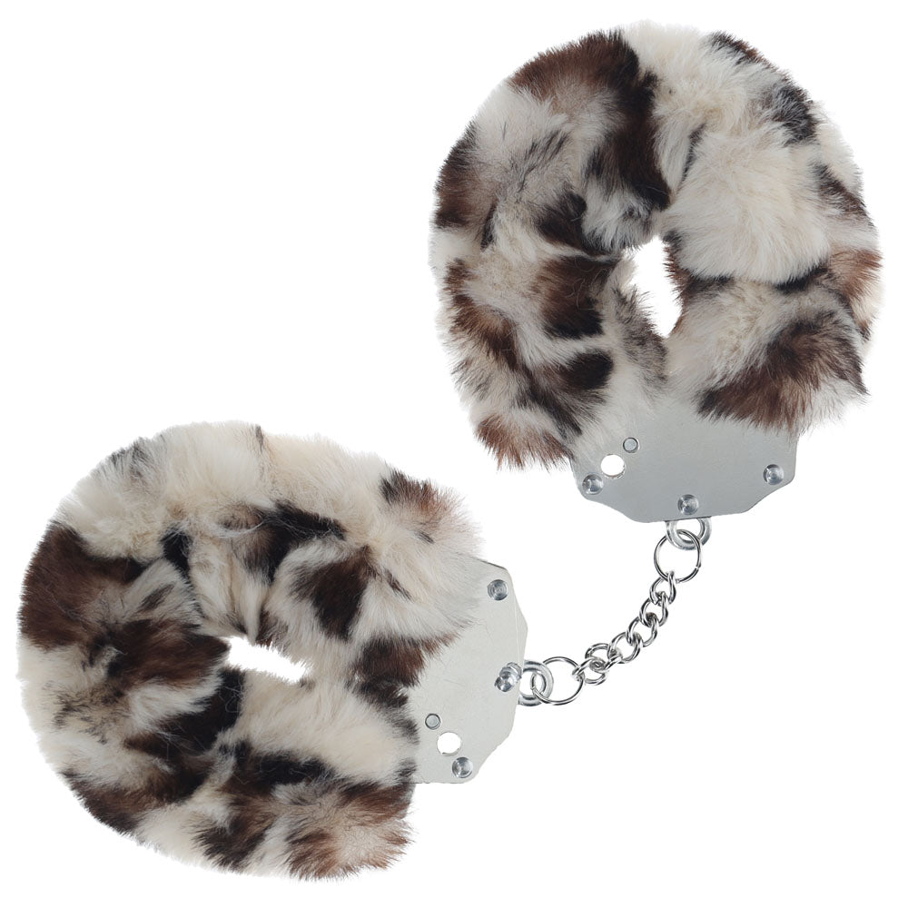 OUCH! Heavy-Duty Fluffy Cuffs -Snow Leopard  Restraints