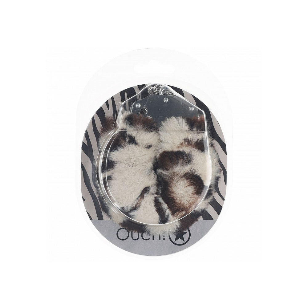 OUCH! Heavy-Duty Fluffy Cuffs -Snow Leopard  Restraints