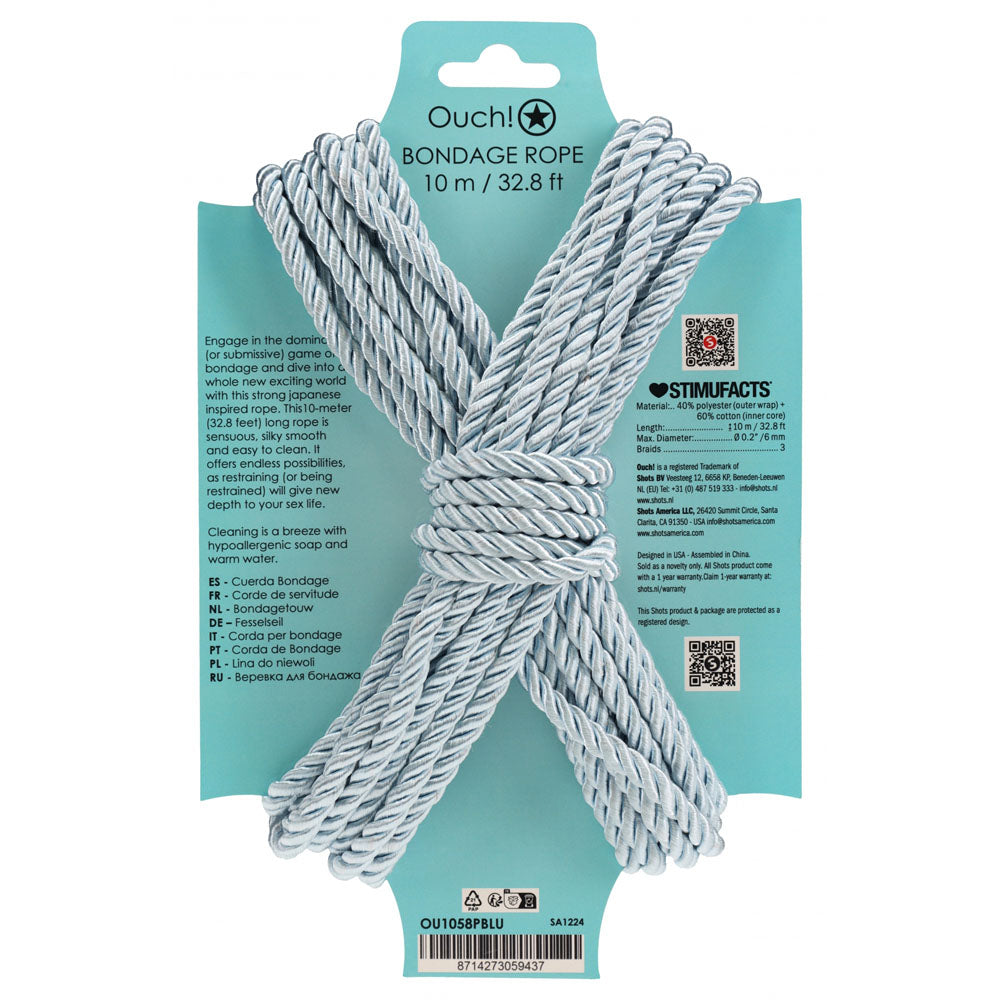 OUCH! 10M - Powder Blue Nylon Bondage Rope