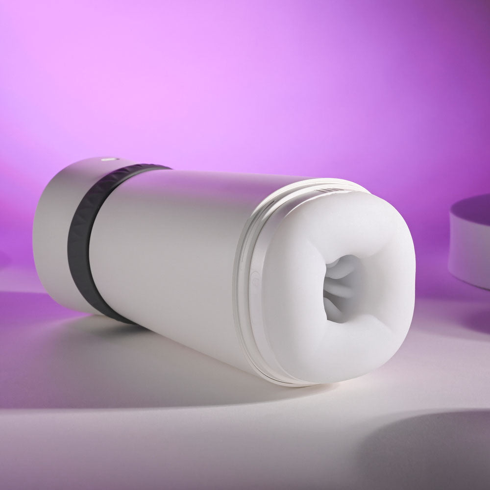 APRIL SPECIAL -Playboy Pleasure TWIST & STROKE - White USB Rechargeable Heating Stroker with UV Cleaning