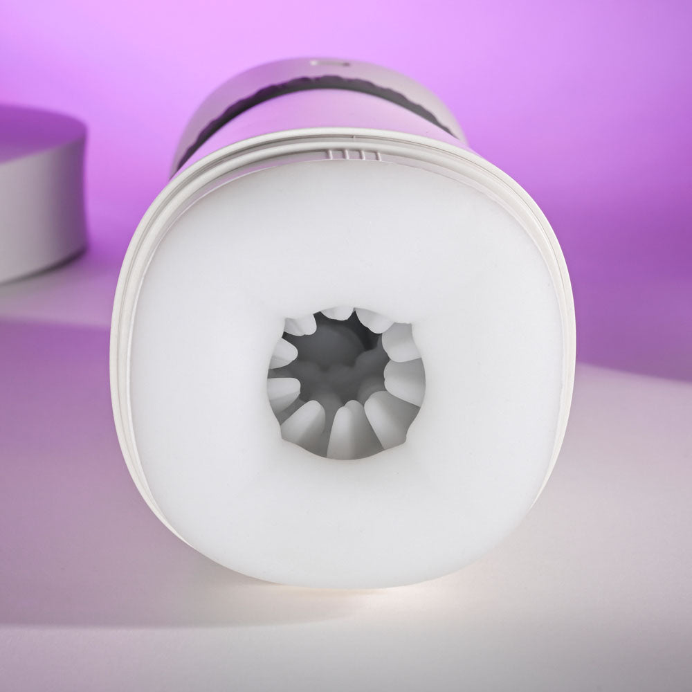 APRIL SPECIAL -Playboy Pleasure TWIST & STROKE - White USB Rechargeable Heating Stroker with UV Cleaning