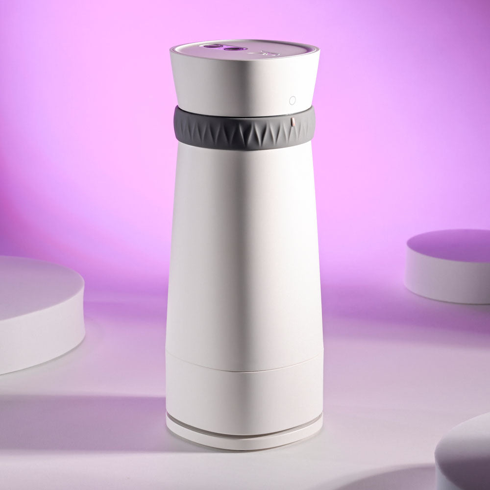 APRIL SPECIAL -Playboy Pleasure TWIST & STROKE - White USB Rechargeable Heating Stroker with UV Cleaning