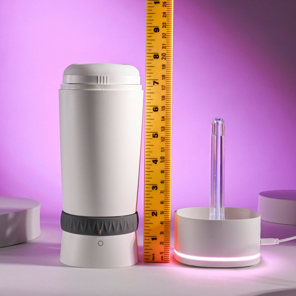 APRIL SPECIAL -Playboy Pleasure TWIST & STROKE - White USB Rechargeable Heating Stroker with UV Cleaning