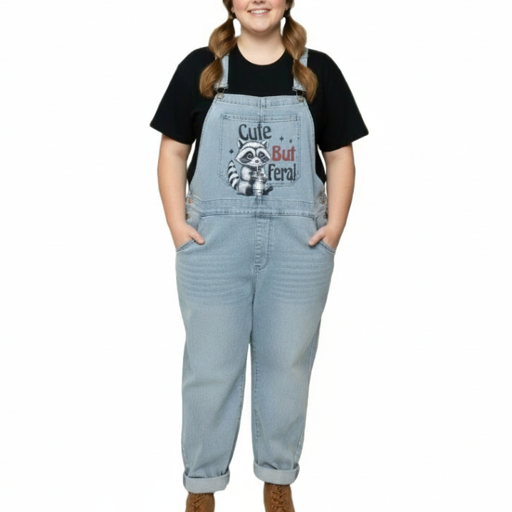 Denim Racoon Overalls