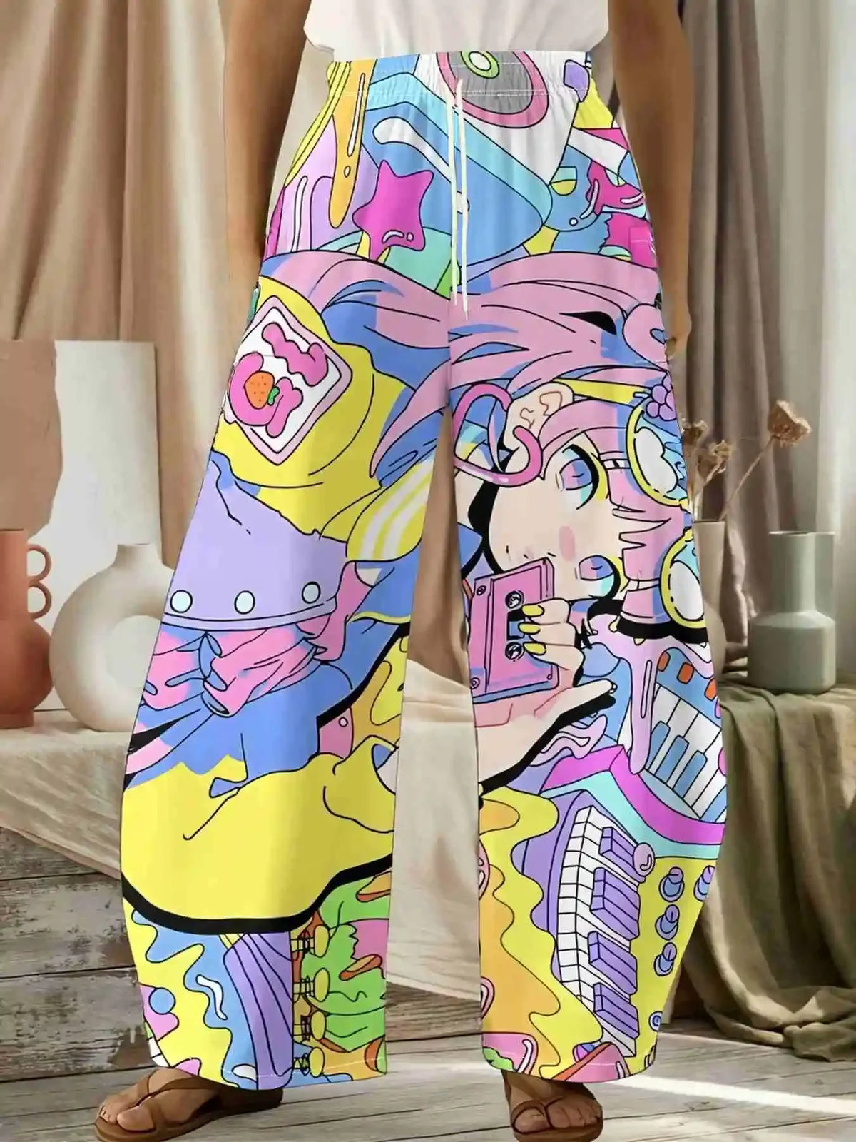 Unisex Anime Girl & Music 3D Printed Pants