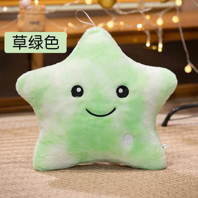 LED Light Star Plush Toy Soft Stuffed Star Pillow