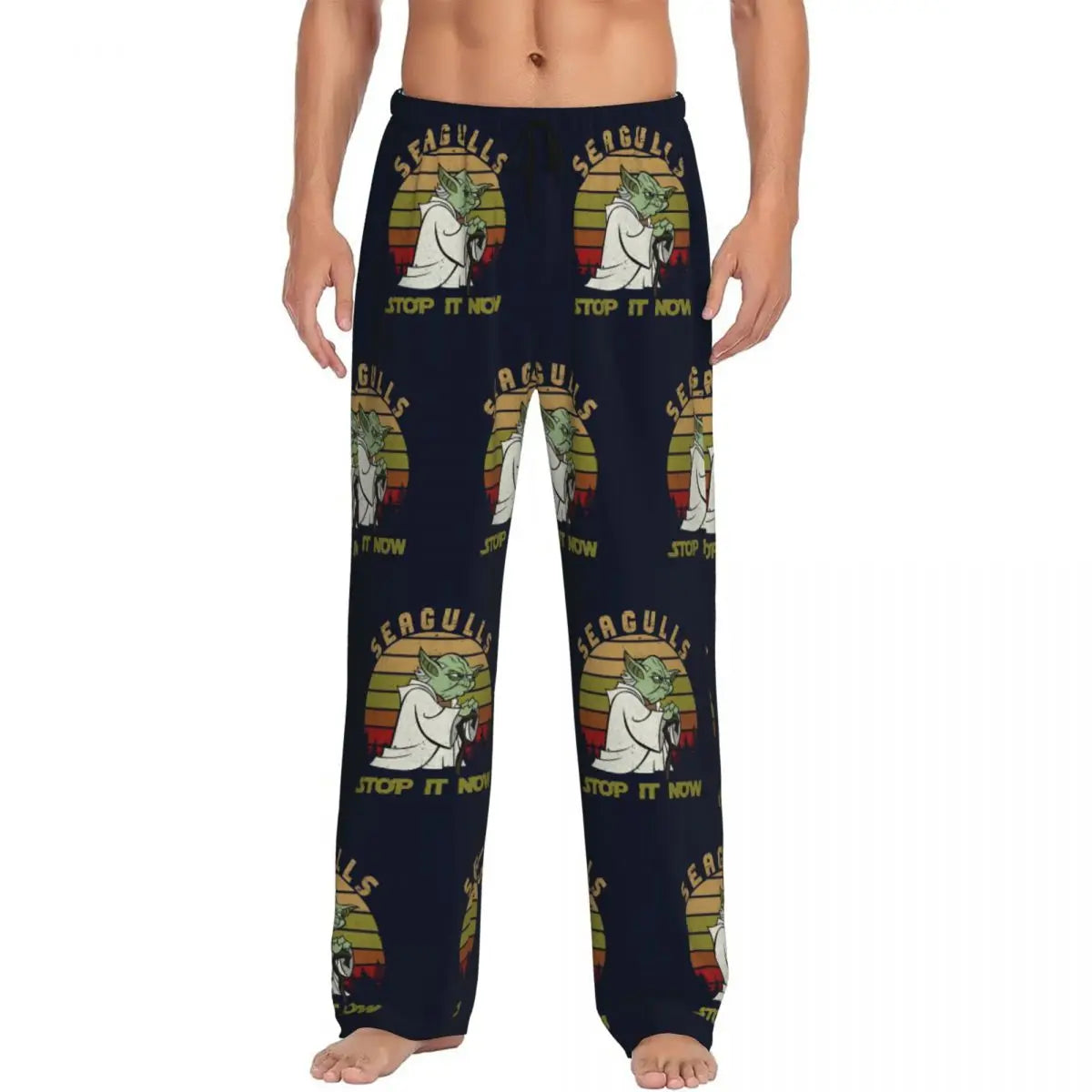 Custom M-Mandalorianed-Anime Pajama Pants Men Adventure Story Lounge Sleep Stretch Sleepwear Bottoms with Pockets