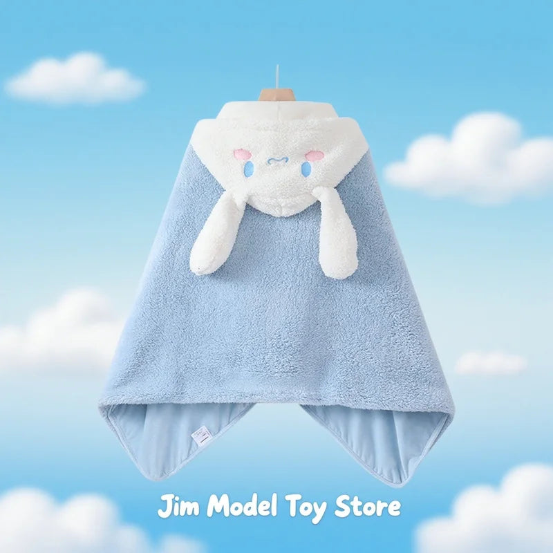 My Melody Kuromi or Cinnamoroll Cute Nap Hooded Poncho Blanket
