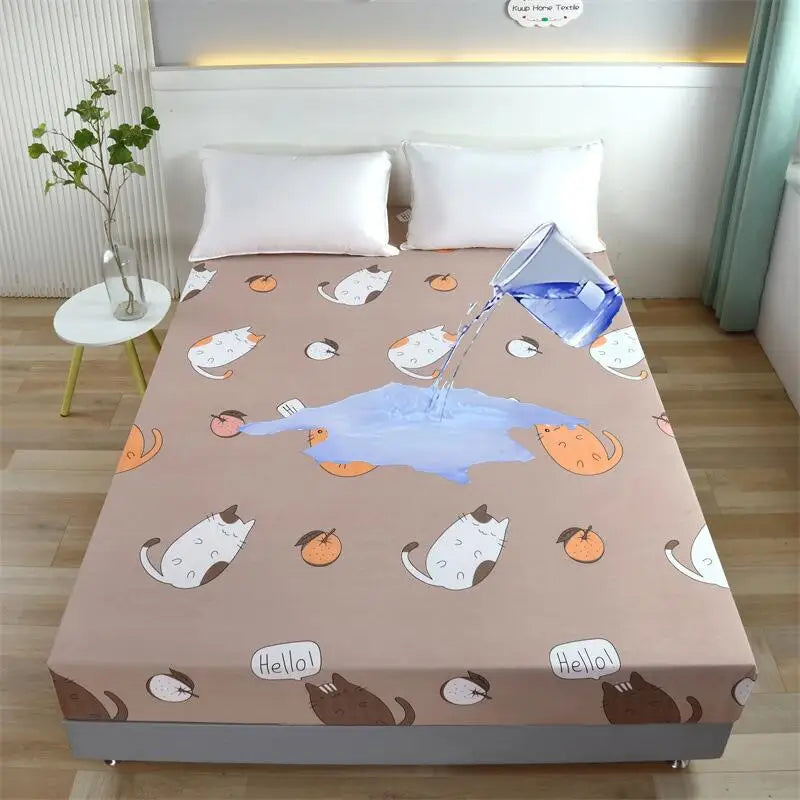 Kuup-Polyester 360° waterproof Cartoon Fitted Sheet Only(no pillowcase)