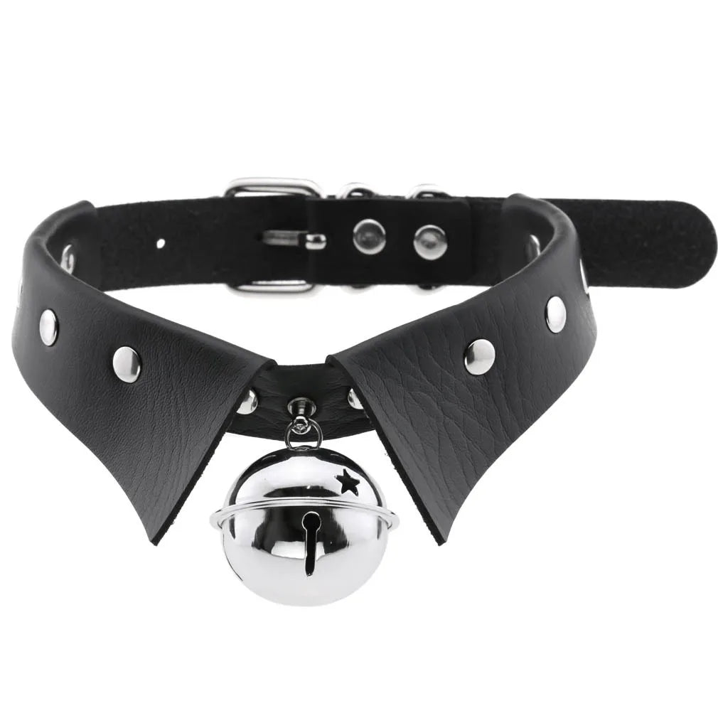 Gothic PU Leather Tassel Chain Choker Collars