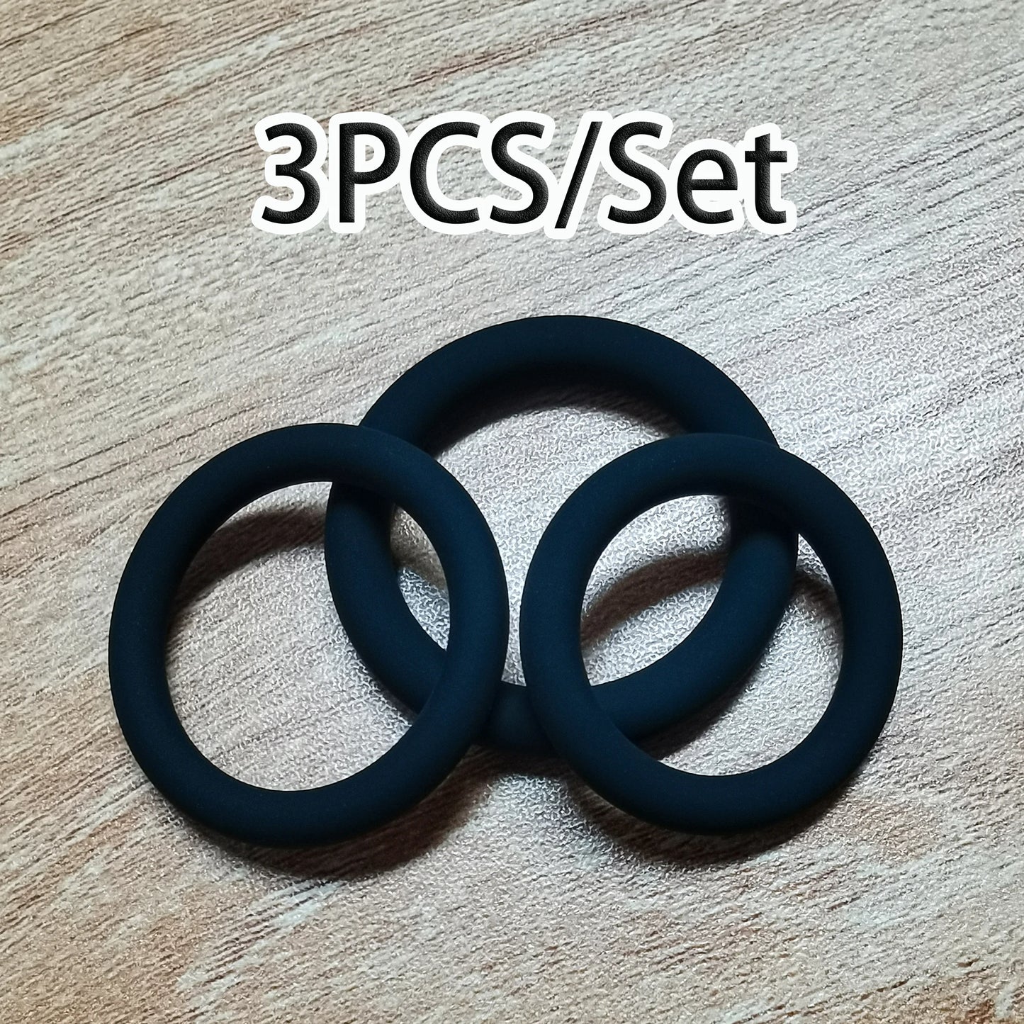 Cock Rings 3PCS Flash In The Night Lock, Durable Silicone Ring for Men