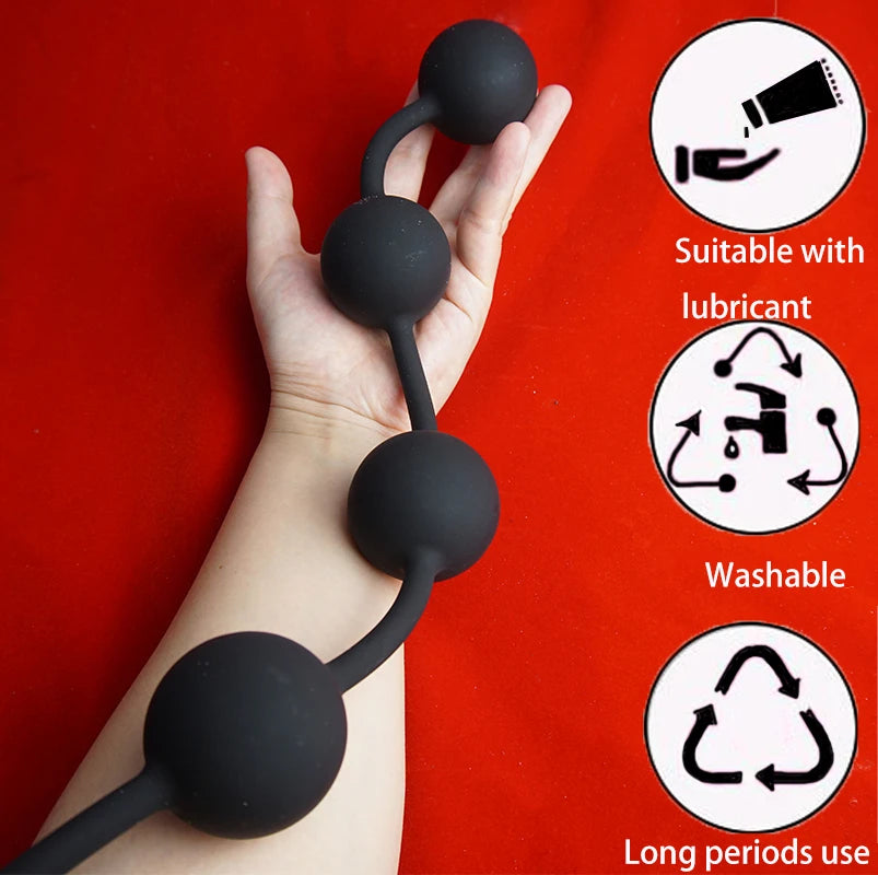 Silicone Anal Beads with Silicone Huge Anal Balls