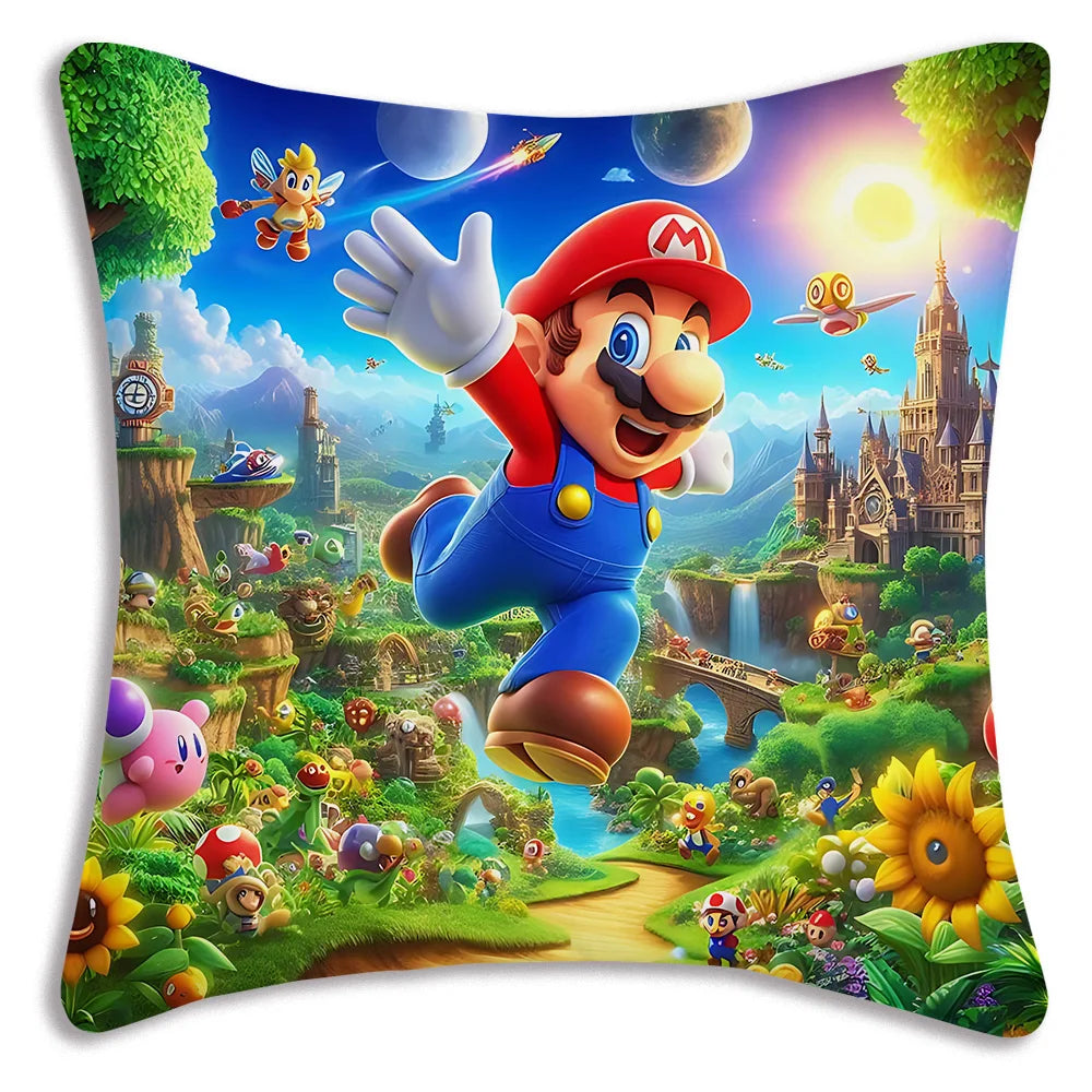 Mario's Plush Cute Cushion Cover, Decorative Home Double-sided Printing