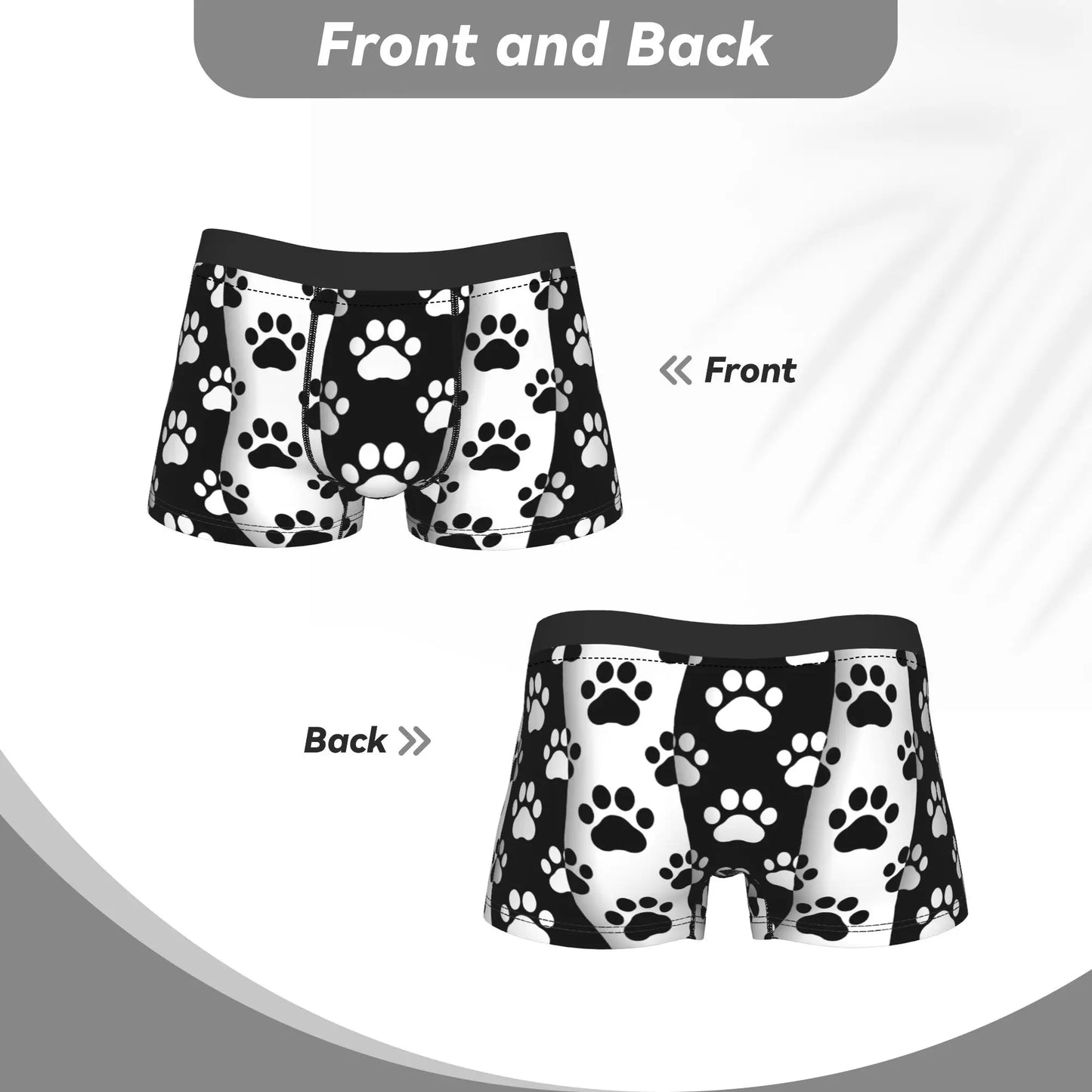 Men's Pet Prints Dog Boxer Briefs Breathable Underpants M-XXL