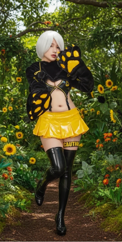 Fierce Fantasy Gothic Dark Yellow Maid Lingerie Set