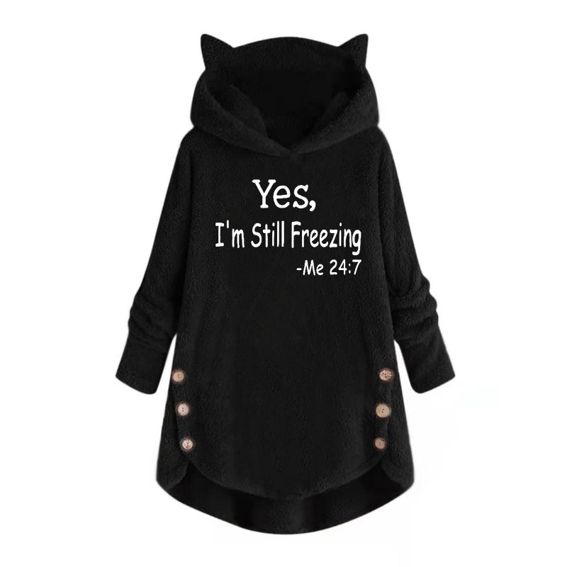 Cat Ears Long-Sleeved Hooded Sweatshirt