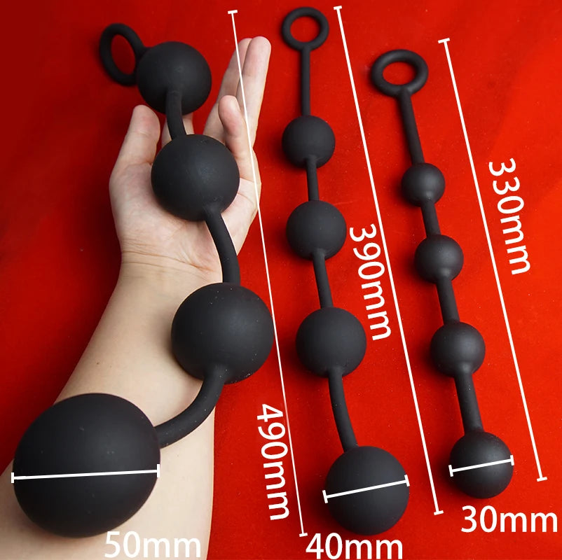 Silicone Anal Beads with Silicone Huge Anal Balls