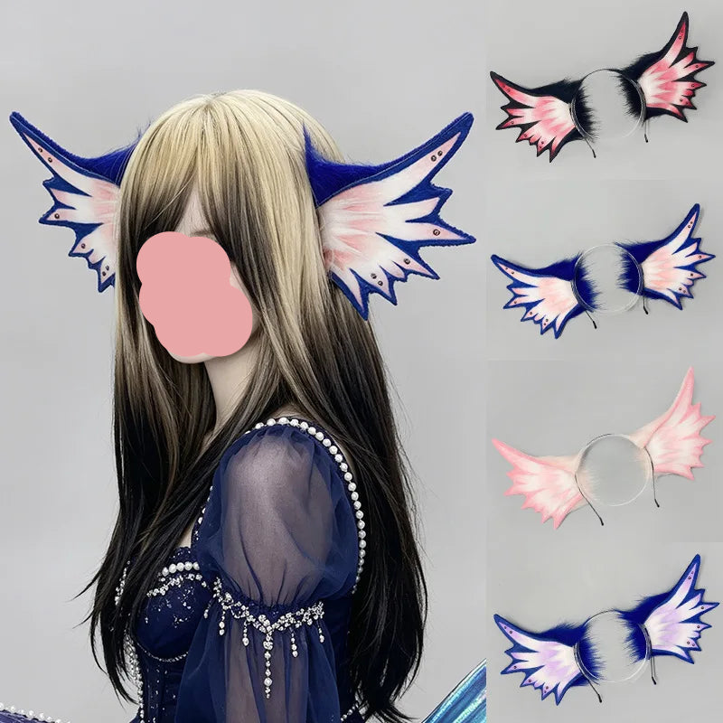 Sea Monster/Mermaid/Elf/Beast Ear Hair Hoop Girl Fish Fin Gothic Hair Ornament Manga Exhibition Deep Sky Mermaid COS Headpiece