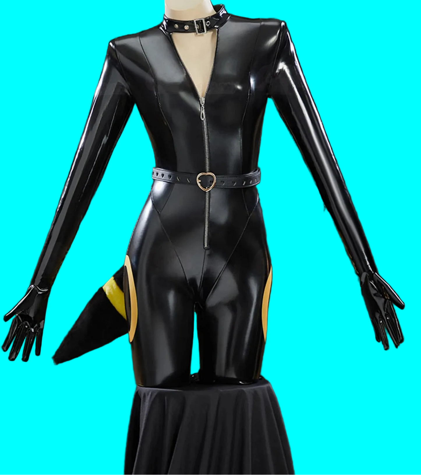 Eeveelution Cosplay Costume Leather Jumpsuit Tail Suit Bunny Girl Roleplay