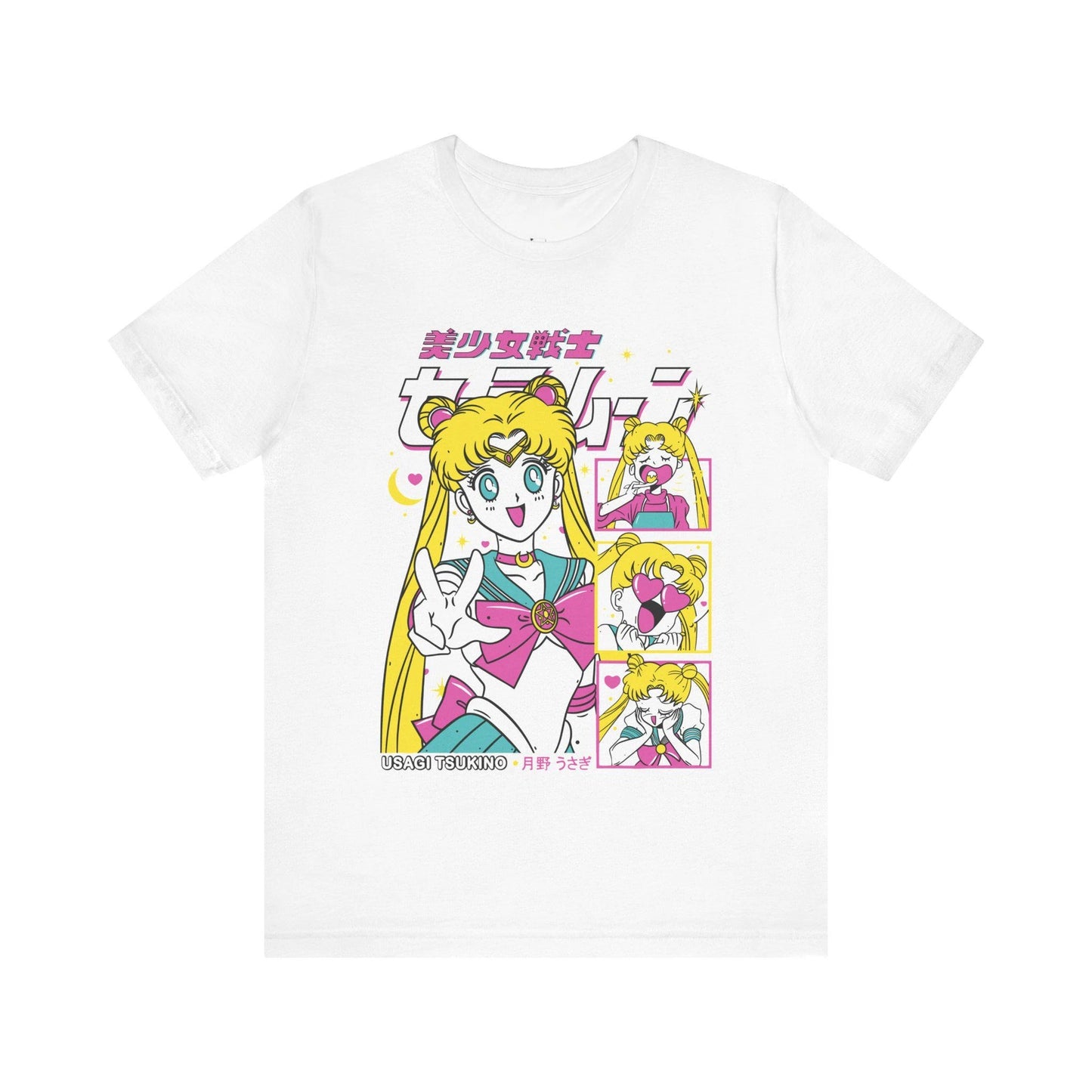 Sailor Moon Retro 90s Anime Grap Summer Cotton T Shirt