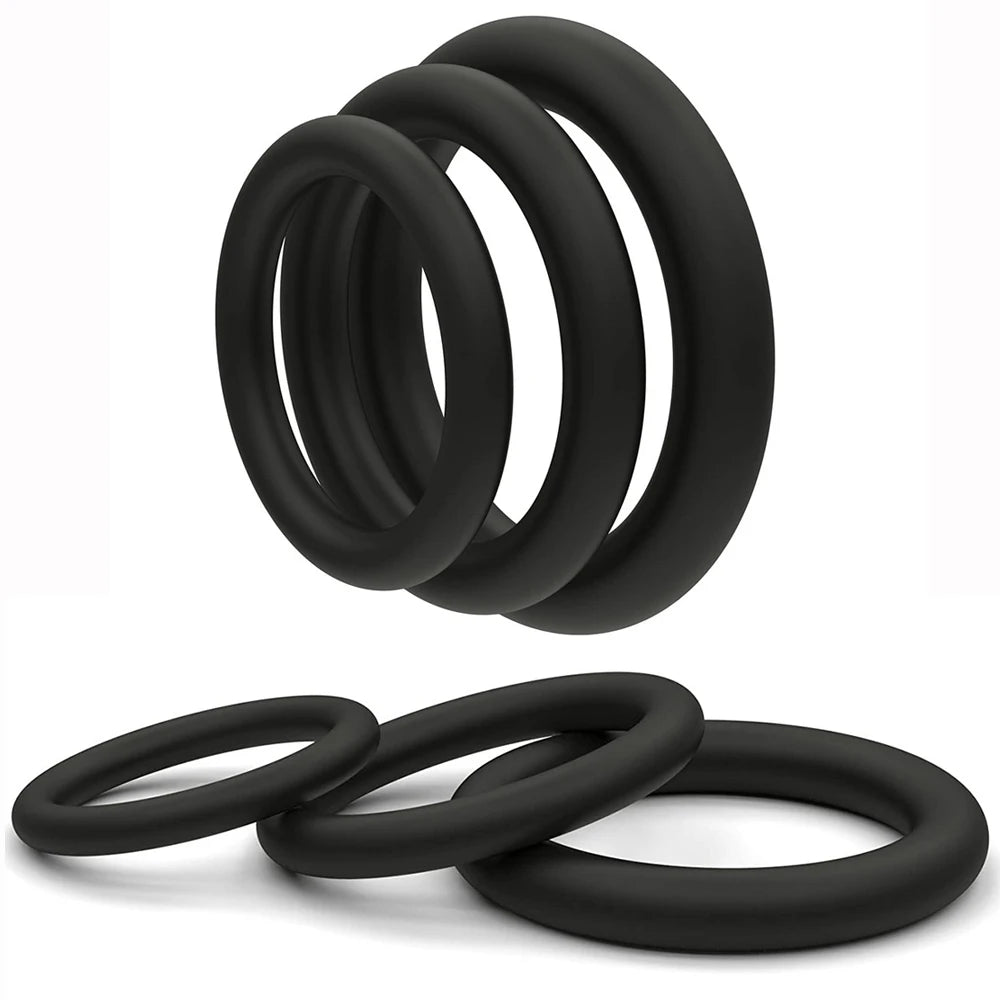 Cock Rings 3PCS Flash In The Night Lock, Durable Silicone Ring for Men