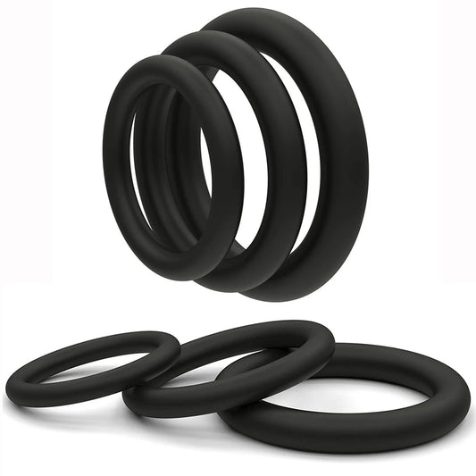 Cock Rings 3PCS Flash In The Night Lock, Durable Silicone Ring for Men
