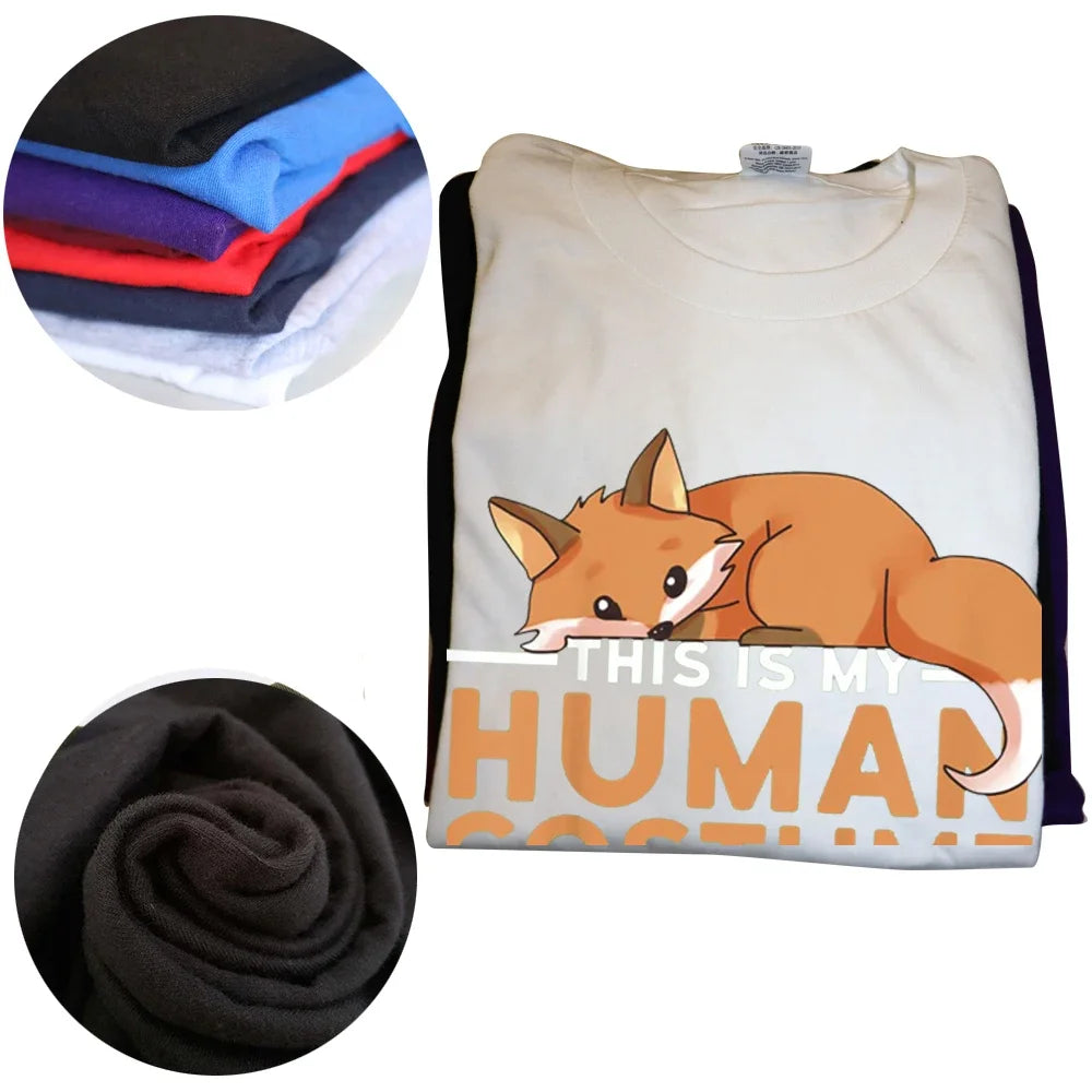 This Is My Human Costume I'm Really A Fox Graphic Cotton T Shirt