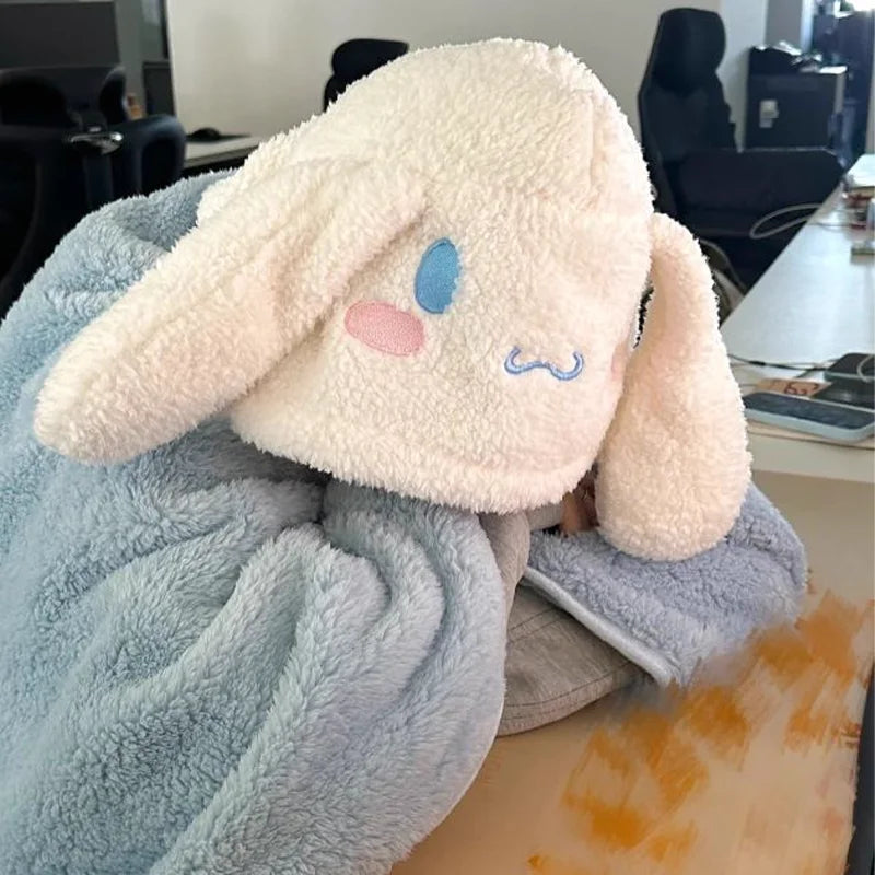 My Melody Kuromi or Cinnamoroll Cute Nap Hooded Poncho Blanket