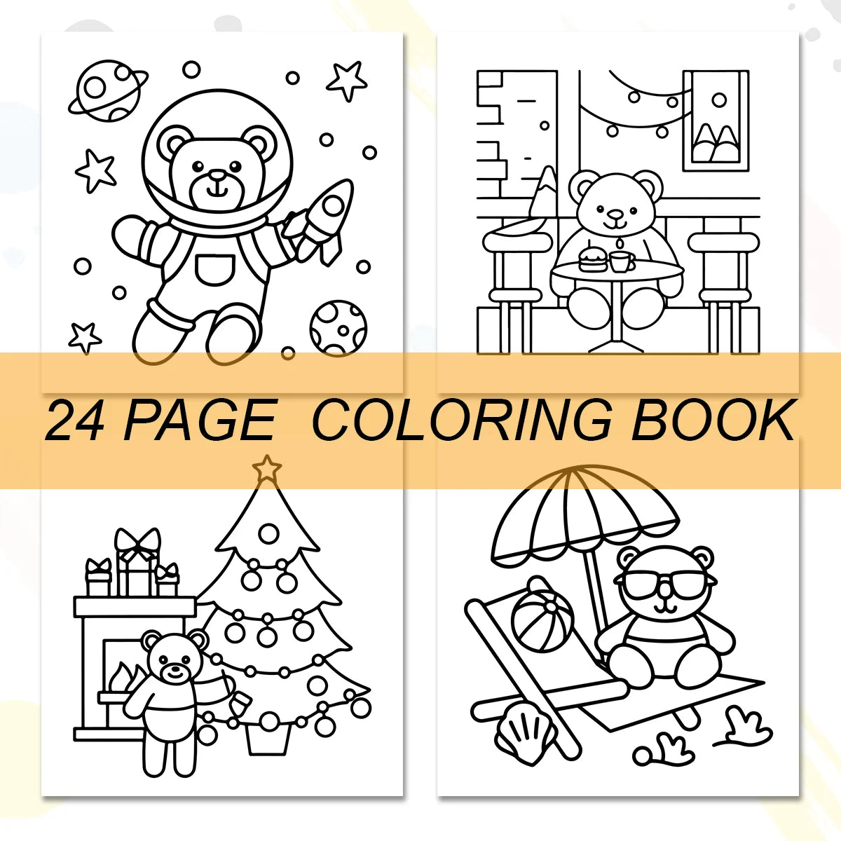 BEAR LIFE Cute & Easy Colouring Book