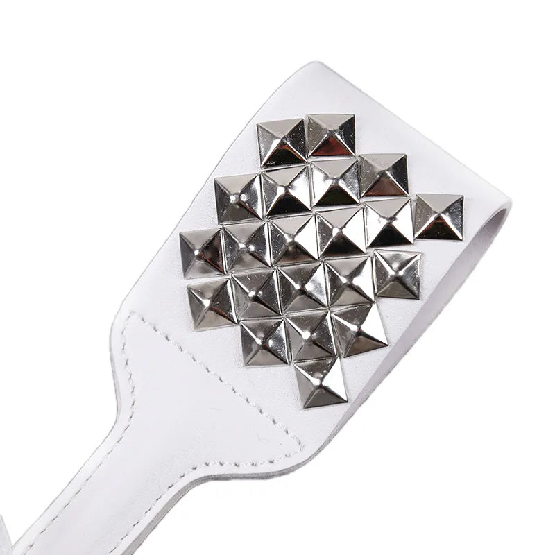 White Leather Clap Spanking Paddle Fantasy Couples