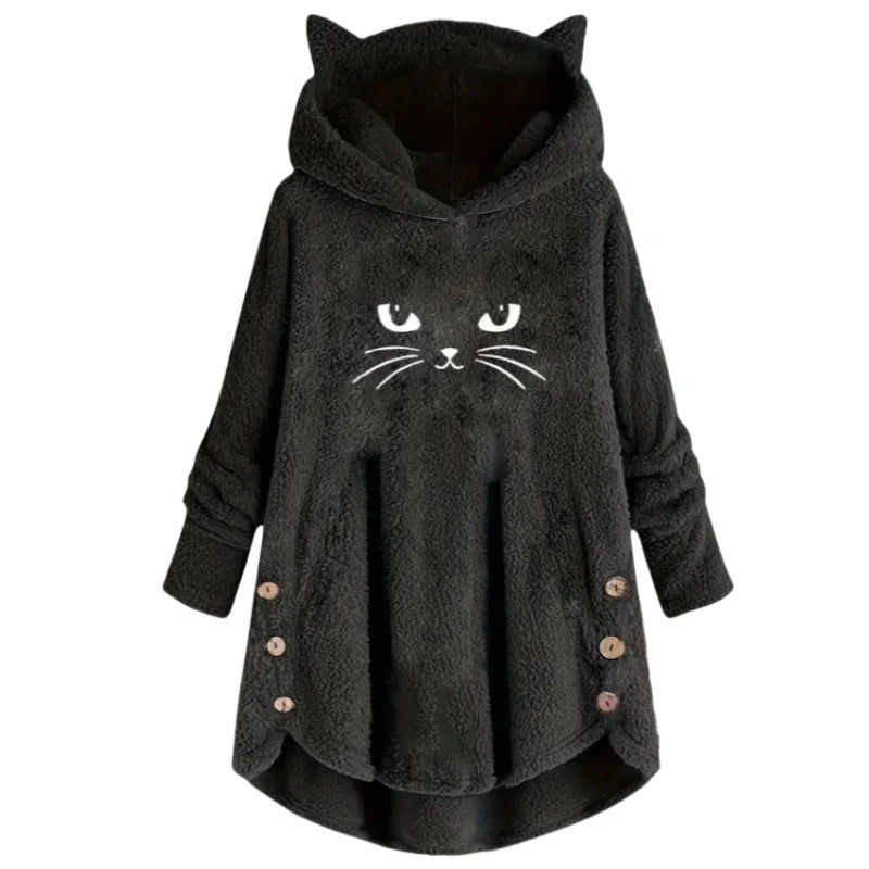 Cat Ears Long-Sleeved Hooded Sweatshirt