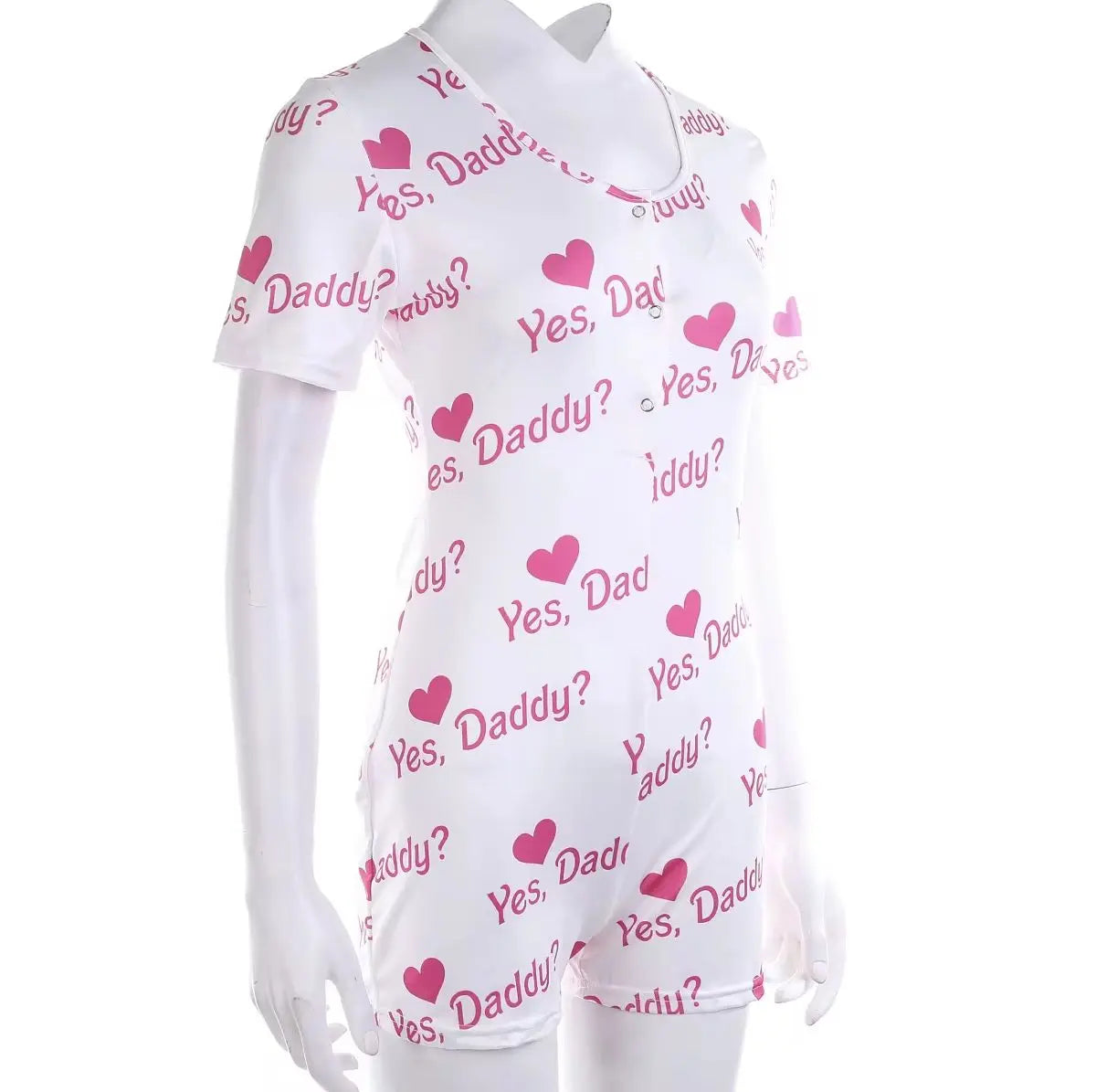Unisex Playsuits Summer Short Sleeve Buttons Neck Jumpsuits