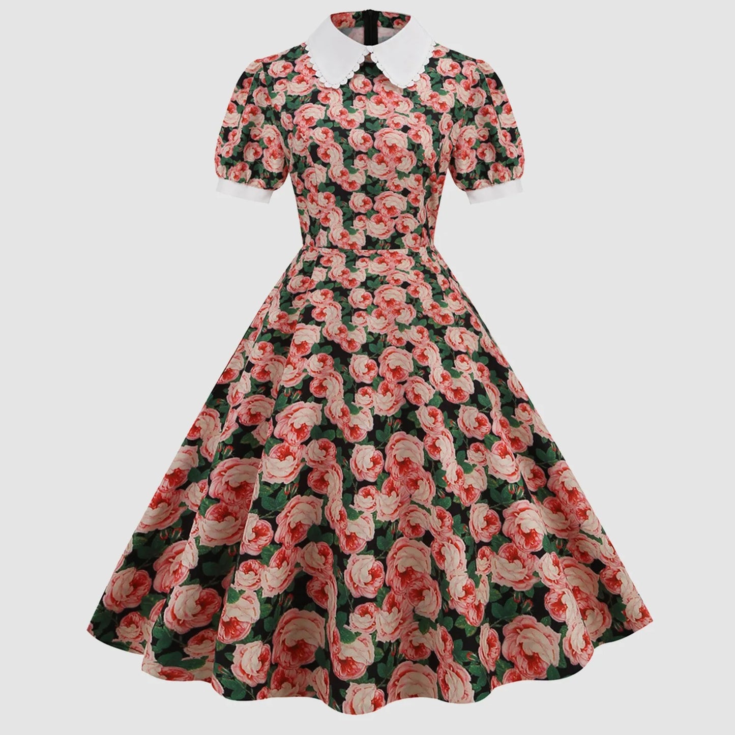 Elegant Women's Short Sleeve A Line Knee Length Party Dress