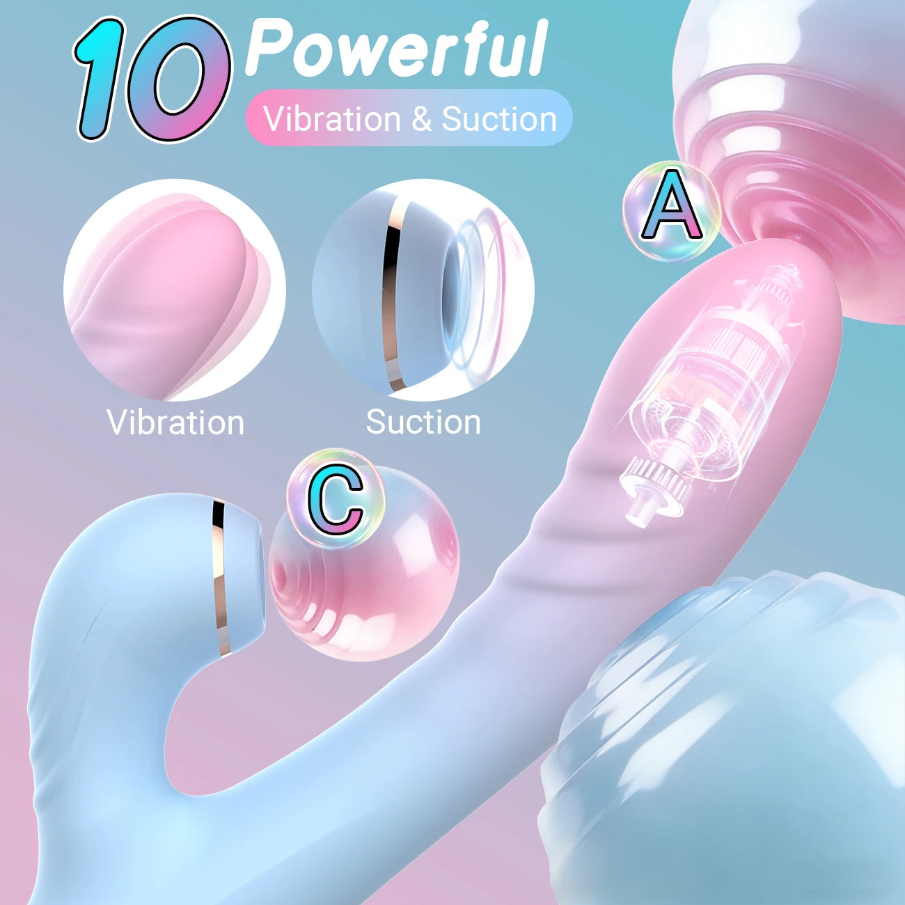 Dildo Vibrator Sucking Vacuum Stimulator For Female