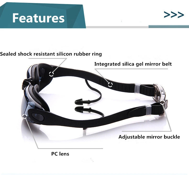 Swimming Goggles Adult Pool Glasses Anti Fog UV Protection Optical Waterproof