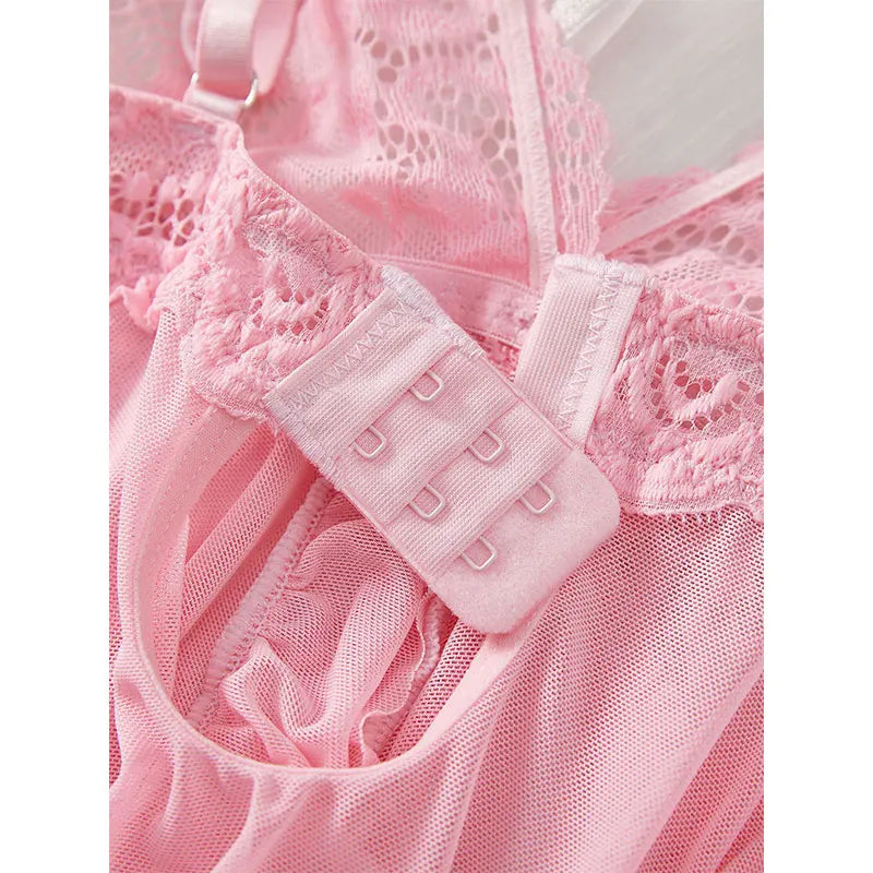 Suspender Suit Lingerie Nightgown Lace Thong Sets