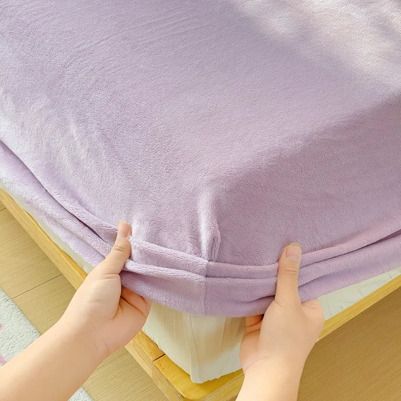Premium Super Soft Flannel Fitted Sheet 1Pc-Deep Pocket 25cm