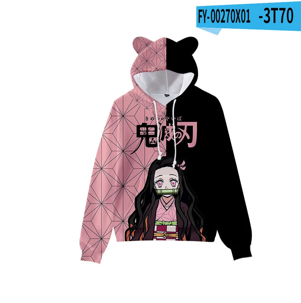 Demon Slayer Hoodie Unisex Anime Cat Ear