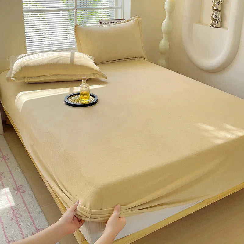 Premium Super Soft Flannel Fitted Sheet 1Pc-Deep Pocket 25cm