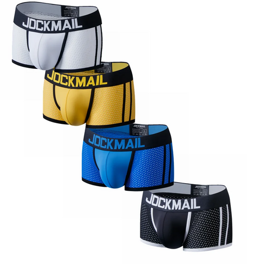 JOCKMAIL 4Pcs Man Breathable Ice Silk Mesh Quick Drying Underwear