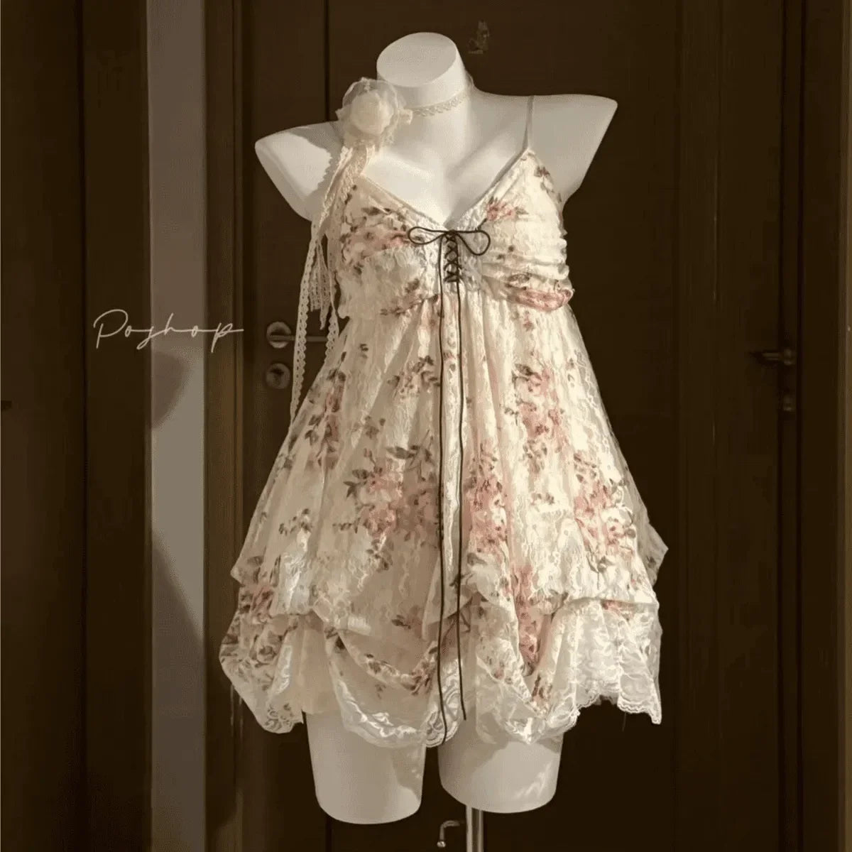 Vintage Women Sets Elegant Ruffle Lace Chiffon Design Mini Skirt  Fashion Outfit
