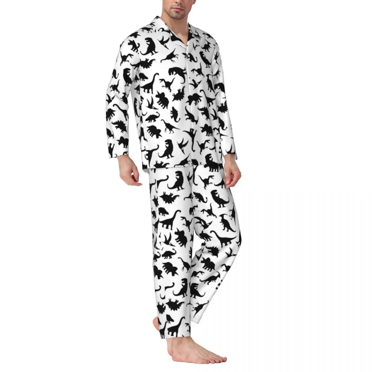 Colorful Cute Dinosaurs Pajamas Unisex Cartoon Dinos Jungle 2 Pieces