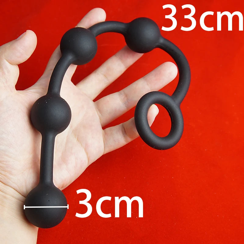 Silicone Anal Beads with Silicone Huge Anal Balls