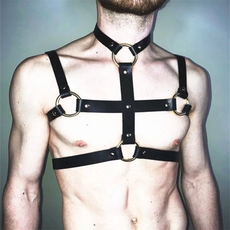 Leather Lingerie Chest Harness Adjustable Body Chain