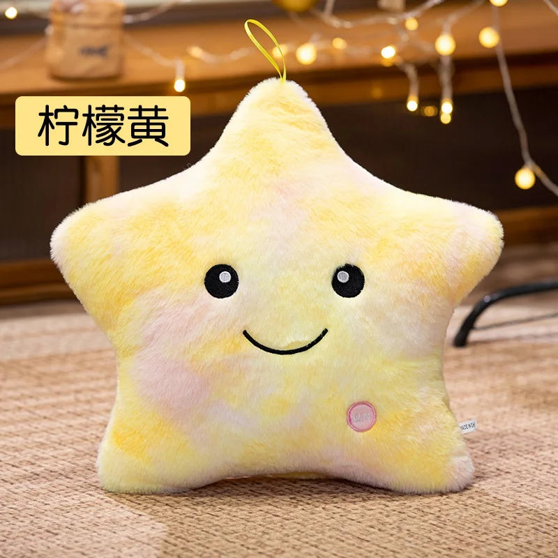 LED Light Star Plush Toy Soft Stuffed Star Pillow