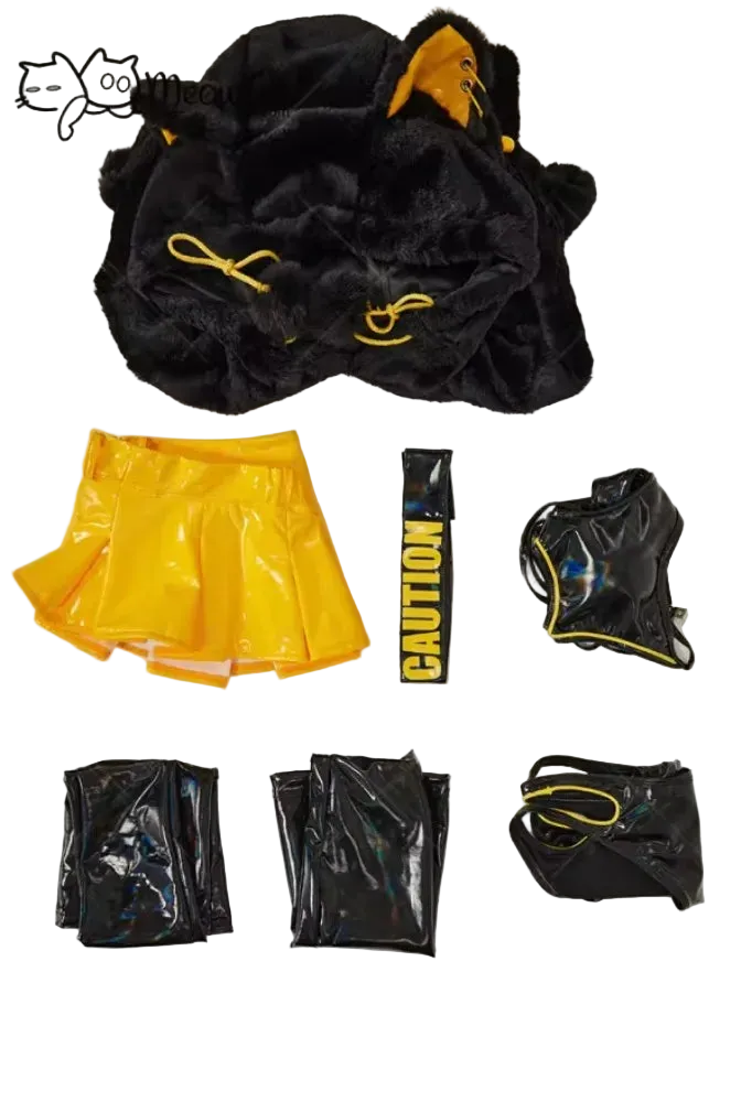 Fierce Fantasy Gothic Dark Yellow Maid Lingerie Set